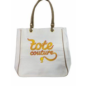 RARE BARBIE Tookata People 1990s Cream Yellow Embroidered Couture Satchel Bag